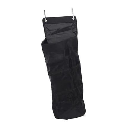 Over The Door Hanging Sports Equipment Organizer, Large Capacity Nylon Mesh Storage Bag, Multiple Compartments Bag for Basketball, Football, Volleyball & Tennis Gear