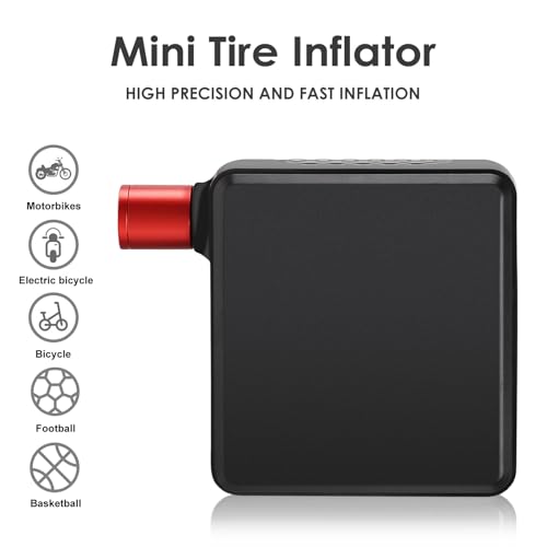 Mini Electric Bike Pump Tire Inflator Portable Air Compressor 150 PSI with Pressure Gauge Cube Floor Pumps, Digital Display Bicycle Pump for Bicycle,E-Bike,Motorbike,Football,Basketball