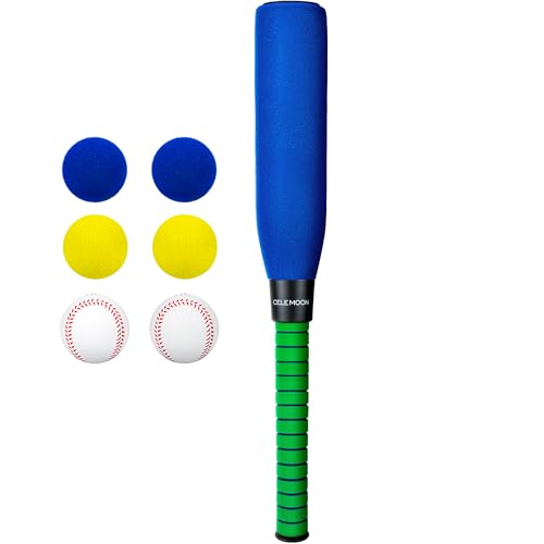 CeleMoon 22 Inch Kids Foam Soft Baseball Bat Toys with 6 Balls for Kids Toddlers Youths Outdoor Indoor Sport T Ball Game Playing, Blue