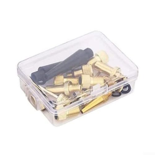 15Pcs Bike Pump Adapter Set Copper SV DV AV Needle Valve Connector Kit For Bicycle Tires Balls With Storage Box