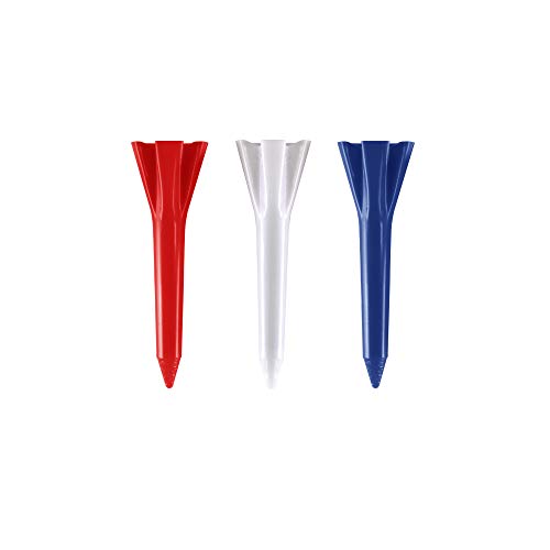 Izzo Plastic Golf Tees (100 Pack) - color: Red/White/Blue, style: 1.5 Inches