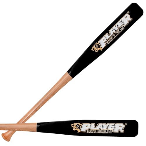 32" Pro Maple Flat Half Paddle Training Baseball & Softball Bat in Size:32"/Weight: 22 Oz/Flat Barrel: 2.75" for Youth & Adult Players in Natural Handle & Black Barrel by Player Sports Goods LLC