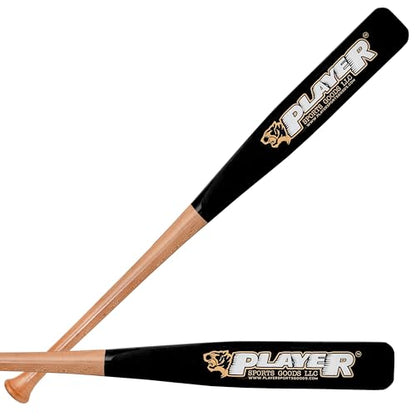 31" Pro Maple Flat Half Paddle Training Baseball & Softball Bat in Size:31"/Weight: 20 oz/Flat Barrel: 2.75" for Youth & Adult Players in Natural Handle & Black Barrel by Player Sports Goods LLC
