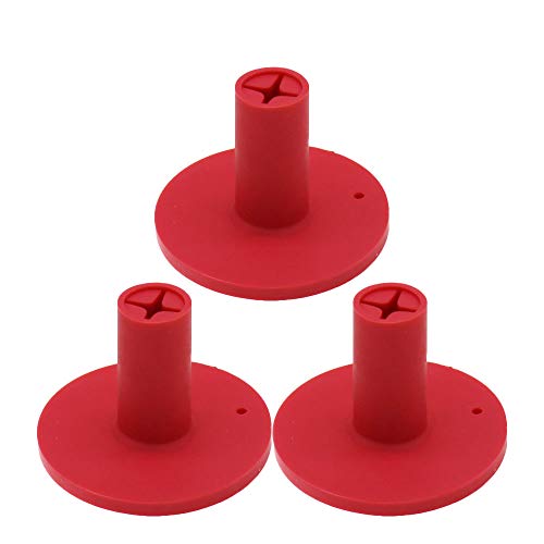 Golf Rubber Tee Holder Set for Golf Driving Range Tee Practice Tool Pack of 3 - color: Red