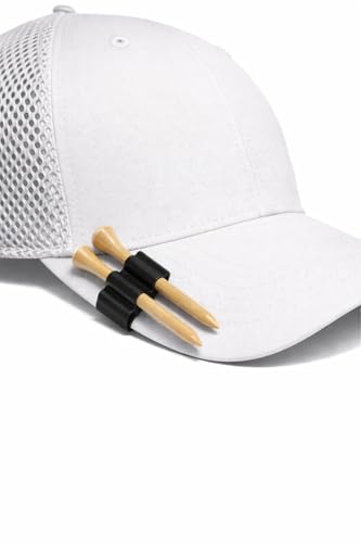 2 Pack Golf Tee Holder Clip for Hat - Holds 2 Tees Securely - Lightweight Golf Hat Clip Accessory - Easy Access Tee Holder for Golfers - Available in 6 Colors - color: Black