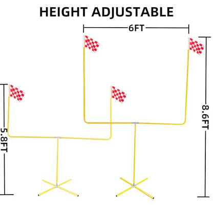 Desyeryamimi Football Field Goal Post - 8.6 ft x 6 ft Steel Tube Frame - Adjustable Height Kicking Goals for Backyard - Youth/Kids/Adults