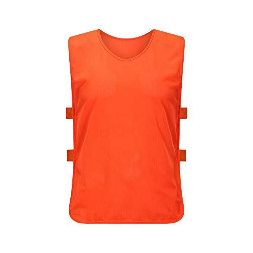 Pinnies Adult Football Jersey, Adjustable Mesh Soccer Jersey - color: Orange, size: Large