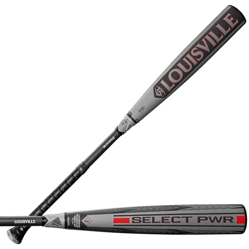 Louisville Slugger | 2026 | Select PWR Baseball Bat | BBCOR | -3 Drop | 2 5/8" Barrel | 2 Pc. Alloy-Composite - color: Gray/Black/Red, size: 34"