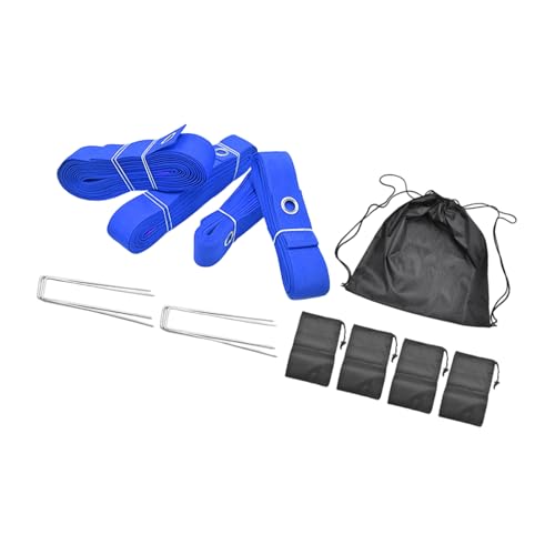 COOLHOOD Beach Volleyball Line with Ground Nails Outdoor Volleyball Boundaries Line Courts Webbing Marker Enduring Outdoor Boundaries - color: Blue