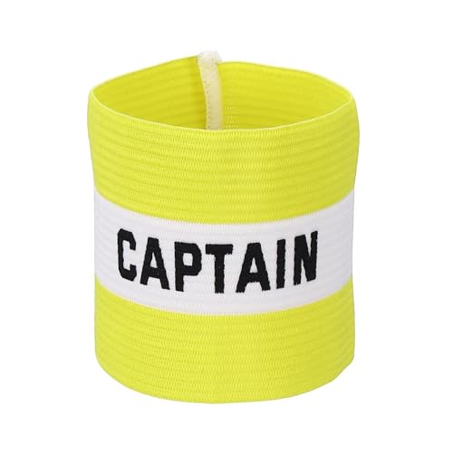 Captain Armband Soccer Captain Arm Bands Elastic Adjustable Leader Armbands Team Sport Rugby Player Band for Football - color: Yellow/White, size: 5.1x3.4 Inch