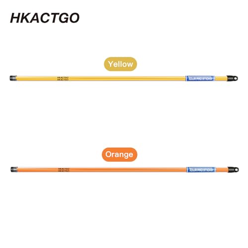 Pro-Level Golf Alignment Sticks 2 Pack with Connector & Travel Tube - 45" Premium Fiberglass Training Aid for Swing Path, Alignment, and Putting Drills