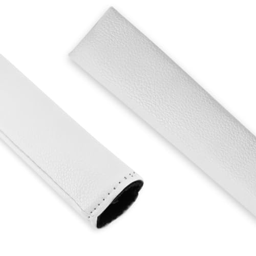 Golf Alignment Stick Cover Premium Leather Perfect Cover for Alignment Sticks Classic Blank Direction Rod Design Alignment Sticks Holder Golf Club Protector Holds 2 Sticks. - color: White