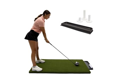 Dura-Pro Premium Turf Indoor/Outdoor Golf Mat. Bonus Tray + 3 Tees - style: Residential 3'x 5'-19MM Thickness