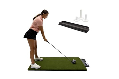 Dura-Pro Premium Turf Indoor/Outdoor Golf Mat. Bonus Tray + 3 Tees - style: Residential 5'x 5'-19MM Thickness