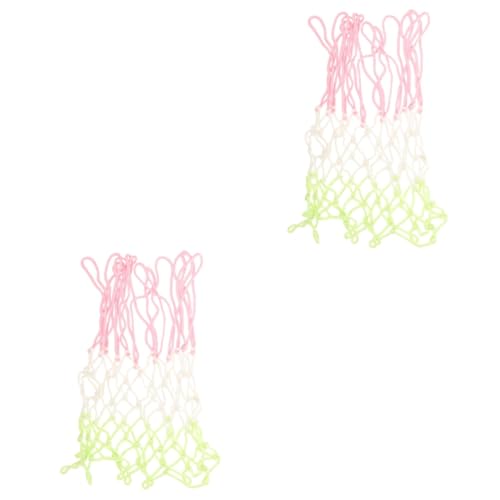 Milisten 2pcs Luminous Basketball Net Standard Replacement for Indoor and Outdoor Use Easy Installation Strong Load-Bearing Capacity for Weather Conditions