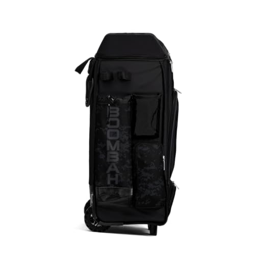 Boombah DEFCON Superpack Rolling Bat Bag - Telescopic Handle and Holds 4 Bats - Wheeled Version - USA Clandestine 2 Black/Charcoal