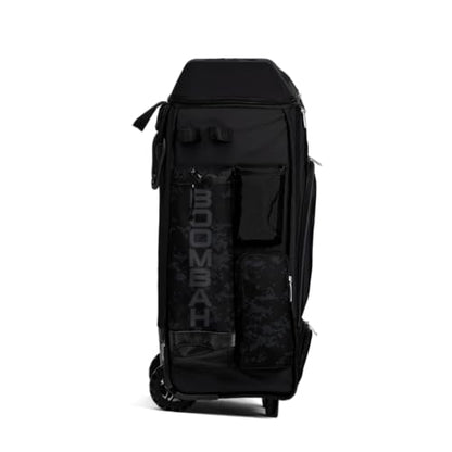 Boombah DEFCON Superpack Rolling Bat Bag - Telescopic Handle and Holds 4 Bats - Wheeled Version - USA Clandestine 2 Black/Charcoal