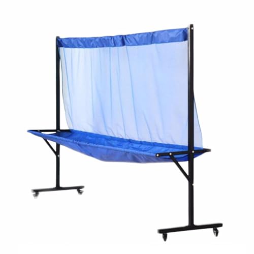 Indoor Outdoor Ping Pong Recycle Catcher, Rolling Table Tennis Ball Collector with Metal Frame for Multi-Ball Drills or Robot Serve Launcher Practice, Kids Training Tool, Easy Set Up
