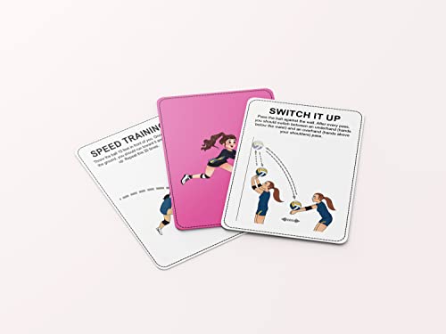 Puredrop Volleyball Training Equipment Aid Cards: Great Training Drills for Solo Practice for Volleyball Players. Coach Exercises that Can be Done at Home Set Pass Serve Spike Block Trainer
