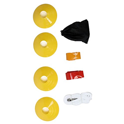 Flag Football Set 10 Player Football Belts Flags Kit With 30 Flags 4 Cones For Kids Teens And Beginners Safe Non Collision Sport Game PVC Ribbon Material White Belts (Red and Yellow)