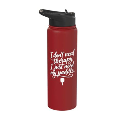 I don't need therapy, I just need my paddle. Pickleball game Stainless Steel Insulated Water Bottle - color: Red