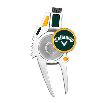 Callaway 4-in-1 Golf Divot Repair Tool - color: Green/Yellow