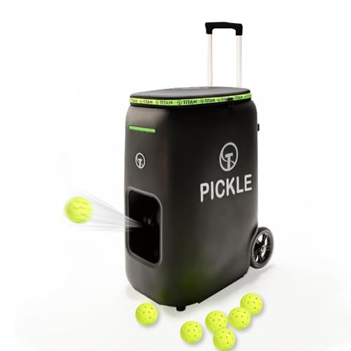 Titan ONE Pickleball Machine with Internal Oscillation & Free App | for Coaches, Clubs & Solo Practice, 85 to 240 Ball Capacity, Portable with Trolley Handle
