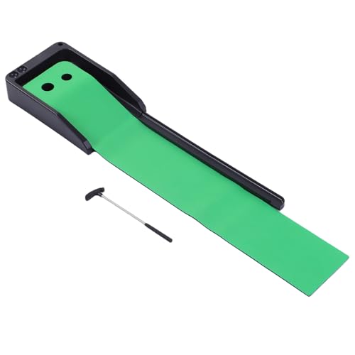 Alomejor Golf Putting Mat, Mini Putting Trainer with Automatic Ball Return Non Slip Surface for Indoor Home Office