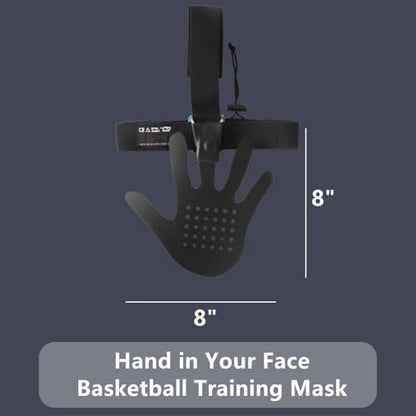 Basketball Training Aids Mask Hand in Your Face, Basketball Defender Blocking Workout Equipment Shooting Tool with Adjustable Straps to Fit Different Head Sizes