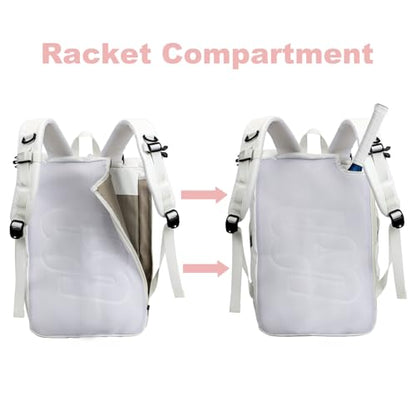 UMGG Tennis Bag Tennis Backpack for Women Men Holds 2 Rackets with Shoe Compartment, Large Pickleball Backpack Hold Tennis Racket, Pickleball Paddles, Badminton Racquet