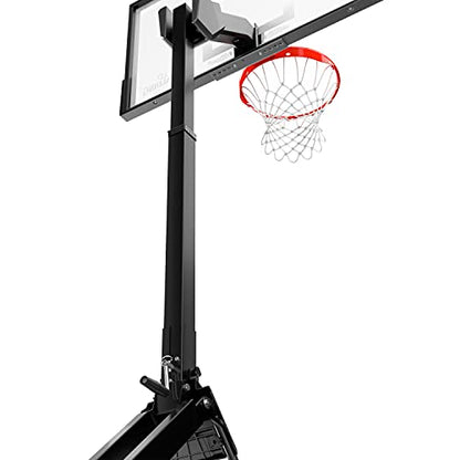 Spalding Momentous EZ Assembly Portable Adjustable Outdoor Basketball Hoop – Assembles in 30 Minutes or Less - color: 54" - Clear View - Black