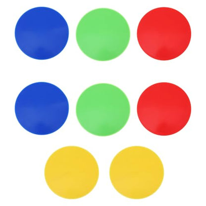Happyyami 8pcs Reusable Stadium Landmark Disc Markers for Sports Training Non-Slip Flat Sign Markers Red Blue Yellow Green for Soccer Basketball Hockey Drills
