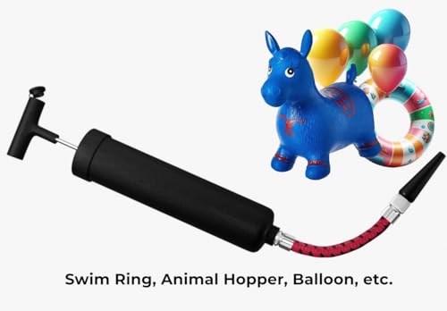 AppleRound Ball Pump Kit, Hand Air Pump with Flexible Extension Hose, Needle Nose Nozzles and Tapered Nozzles for Basketball, Football, Volleyball, Ballon, Soccer and Other Sports Ball, Pack of 3