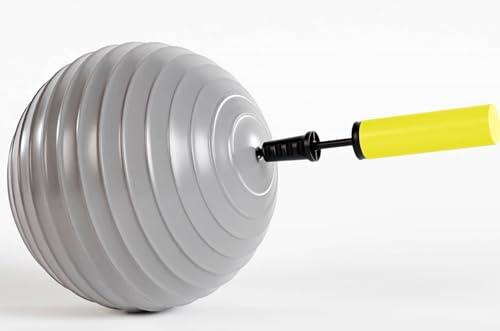 AppleRound Dual Action Hand Air Pump for: Gym Ball, Exercise Ball, Hippity Hop Bouncer, Hopper Balls, Inflatable Bouncing Horse (Pack of 1)