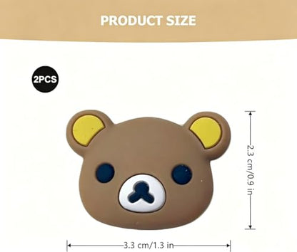 2 PCS Tennis Racket Vibration Dampener Bear Design, Soft Silicone Shock Absorber Vibration & Noise Reduction, Secure Easy Install Accessories for Adult & Junior Players of All Levels
