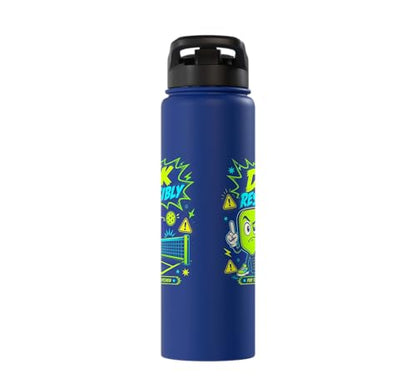 Dink Responsibly Pickleball Kitchen Court Stainless Steel Insulated Water Bottle - color: Royal Blue