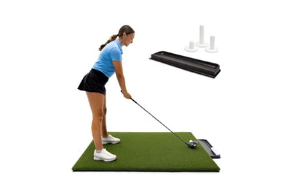 Dura-Pro Premium Turf Indoor/Outdoor Golf Mat. Bonus Tray + 3 Tees - style: Commercial 4'x5'-30mm Thickness
