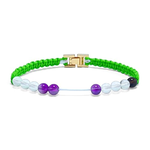 Watch Clasp Golf Stroke Counter Bracelet | Handmade Jewelry Durable Military Paracord | Scorekeeper Accessory for Golfers | 10 Color-Coded and 6mm Crystal Beads | Unique Holiday Gift for Men Women - color: Green(7.5 In/Suitable for Men or Women)