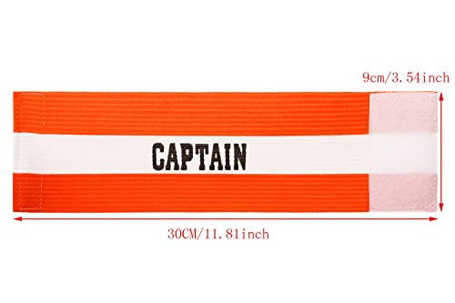 ONLYKXY Captain Armbands 9x30CM/3.54x11.81inch Adjustable Leader Armband for Soccer Basketball Volleyball School Team Competition Coach Players Wrist Arm Bands - color: Orange+White