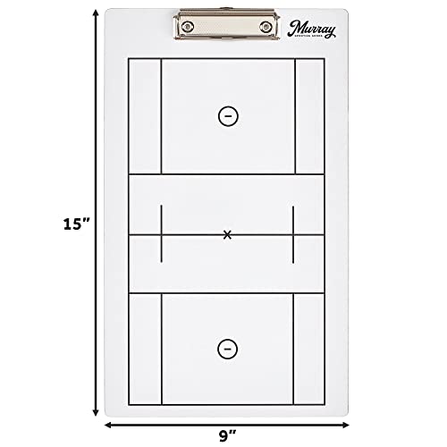 Murray Sporting Goods Dry Erase Coaches Clipboard | Double-Sided Dry Erase White Board - style: Lacrosse