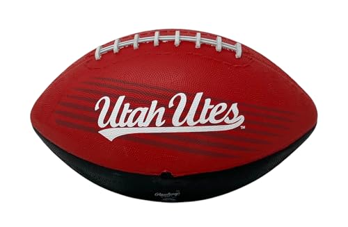 Rawlings NCAA Downfield Youth Size Football with 5X HD Grip, Utah Utes, One Size, Team Colors