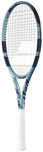 Babolat Evo Drive 2nd Gen Tennis Racquet Strung with 16g Syn Gut at Mid-Range Tension - color: White String, size: 4 1/8" Grip