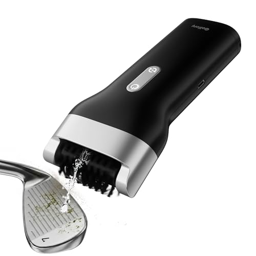 Electric Golf Club Cleaner Brush with Water,Portable Golf Brush and Groove Cleaner,800RPM Motor,60ml Tank,Type-C Rechargeable,Quick-Replace Nylon Brush Head,Golf Accessories for Men,Golf Gifts