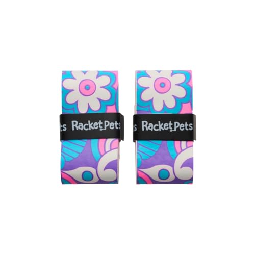 Racket Pets Kids Tennis Racket Overgrip, Animal Print Non-Slip Tennis Grip Tape for Junior Rackets, Fun Patterned Replacement Grip for Children’s Racquets, 2 Pack - color: Multi-color
