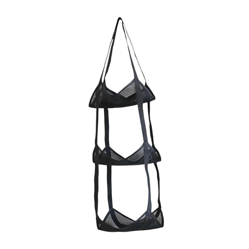 Sports Ball Storage Net Mesh Rack Wall Mounted Organizer for Basketball Soccer Volleyball Football Made of Polyester Mesh Suitable for Home School Gym, 3 Layer