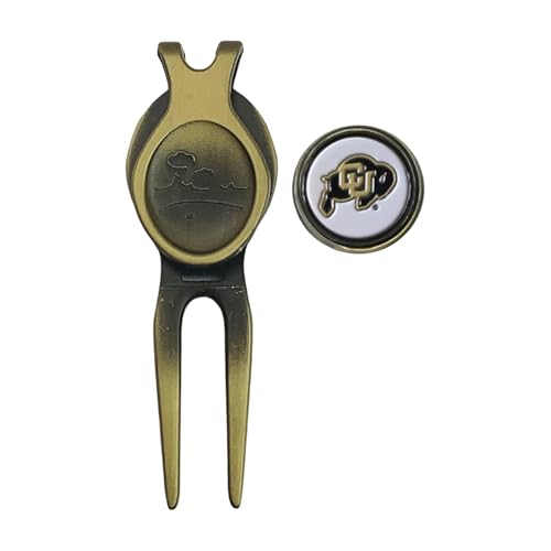 Divot Repair Tool Removable Magnetic Ball Marker-Best Divot Fixer - style: COLORADO BUFFALOES