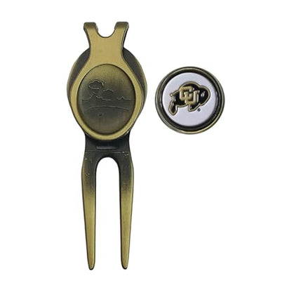 Divot Repair Tool Removable Magnetic Ball Marker-Best Divot Fixer - style: COLORADO BUFFALOES