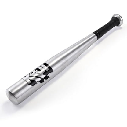 KRUI Aluminum Baseball Bat, 18 Inch Self Defense Bat, Lightweight Bat for Tire Checker, Fish, Keeps in Home, Car, Backpack for Self Defense - color: silver