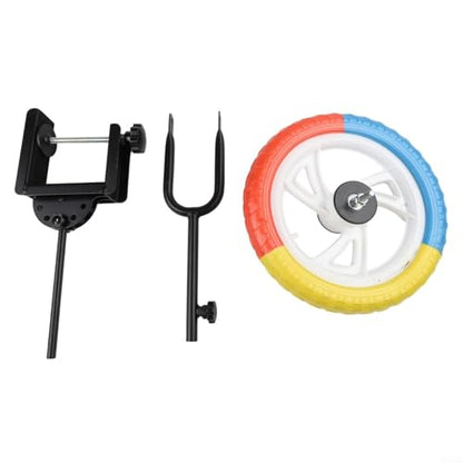 Table Tennis Training Device with Adjustable Retractable Rod and Topspin Practice Wheel for Muscle Strengthening and Skills Improvement, Easy Clamp Installation, Plastic and Metal