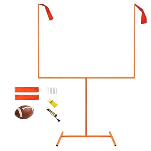 Adjustable Football Field Goal Post - 8' x 6' Steel Frame, Stable Tube Frame Construction, Height Adjustable for Backyard Football Training, for Youth & Adult Players